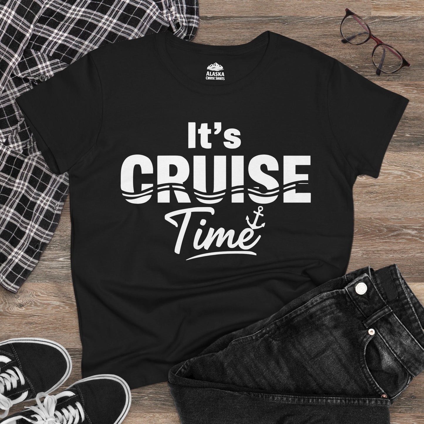 It’s Cruise Time Nautical Vacation Shirt for Cruise Travelers — Ladies Tee