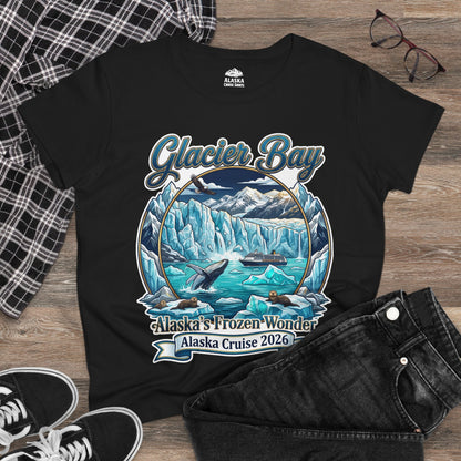 Glacier Bay Alaska Cruise 2026 Wildlife Adventure Souvenir Shirt Ladies Tee - View 4 - Alaska Cruise Shirts