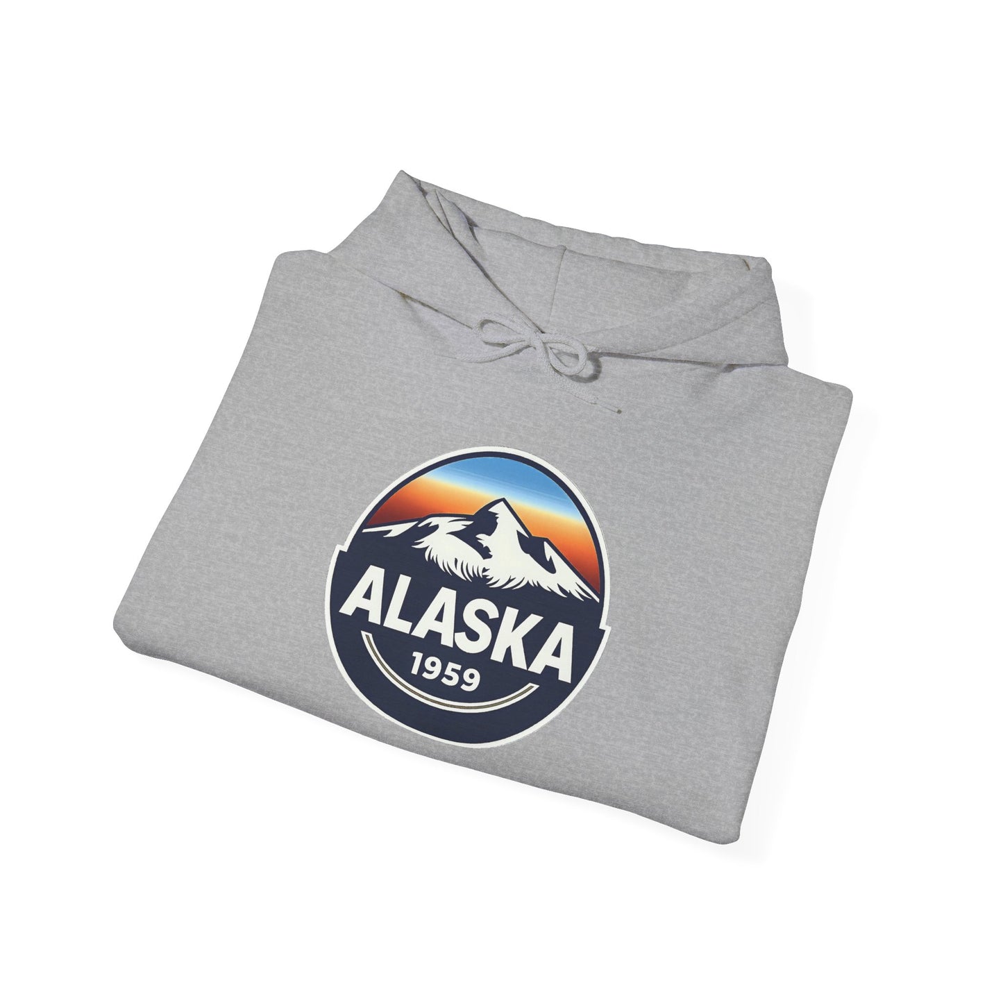 Alaska 1959 Retro Mountain Sunset Badge hoodie Vintage Statehood hoodie — Hoodie