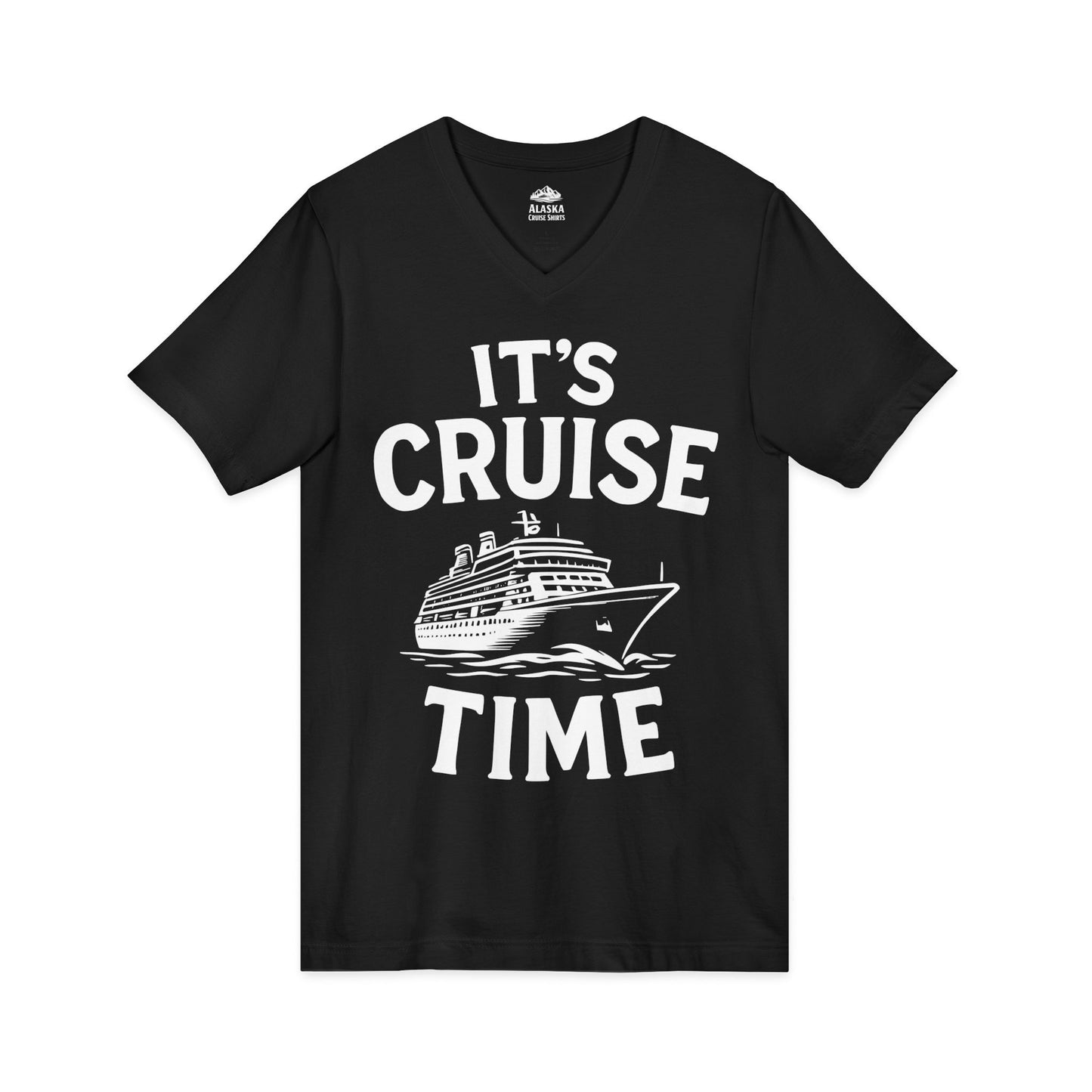 It’s Cruise Time Nautical Ship Vacation Travel T-Shirt — V-Neck
