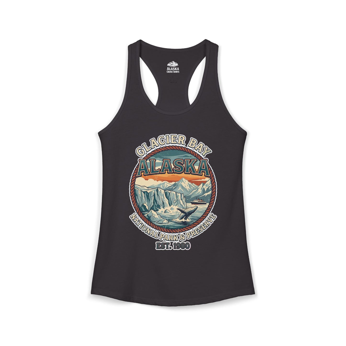 Glacier Bay Alaska National Park Vintage Nature Scene Shirt — Ladies Tank