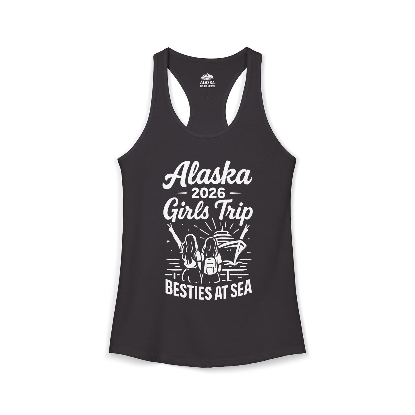Alaska 2026 Girls Trip Besties At Sea Cruise Friends Shirt — Ladies Tank