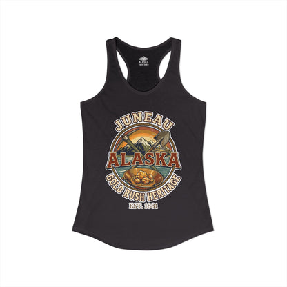 Juneau Alaska Gold Rush Heritage Vintage Travel T-Shirt — Ladies Tank