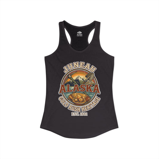 Juneau Alaska Gold Rush Heritage Vintage Travel T-Shirt — Ladies Tank