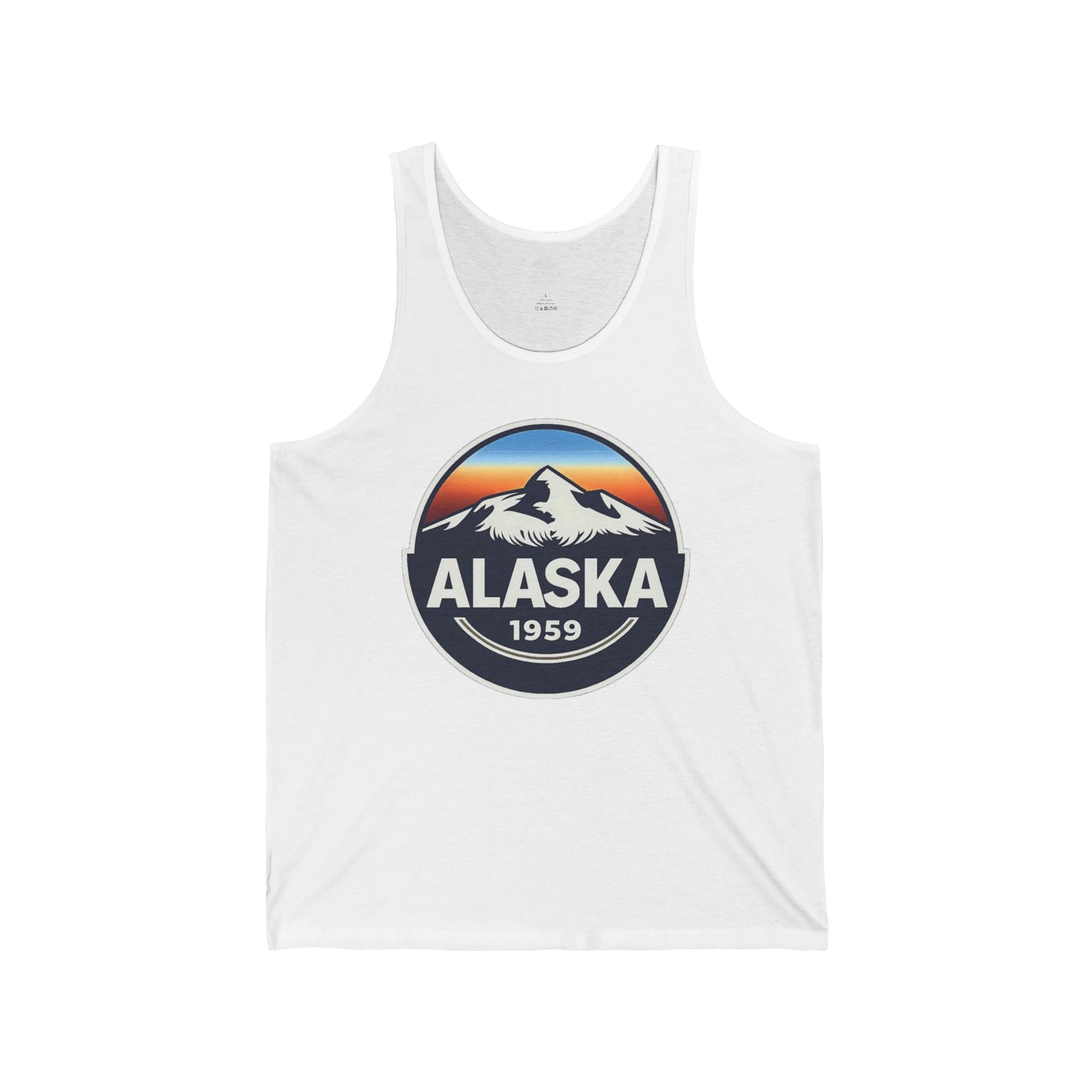 Alaska 1959 Retro Mountain Sunset Badge tank top Vintage Statehood tank top — Tank Top