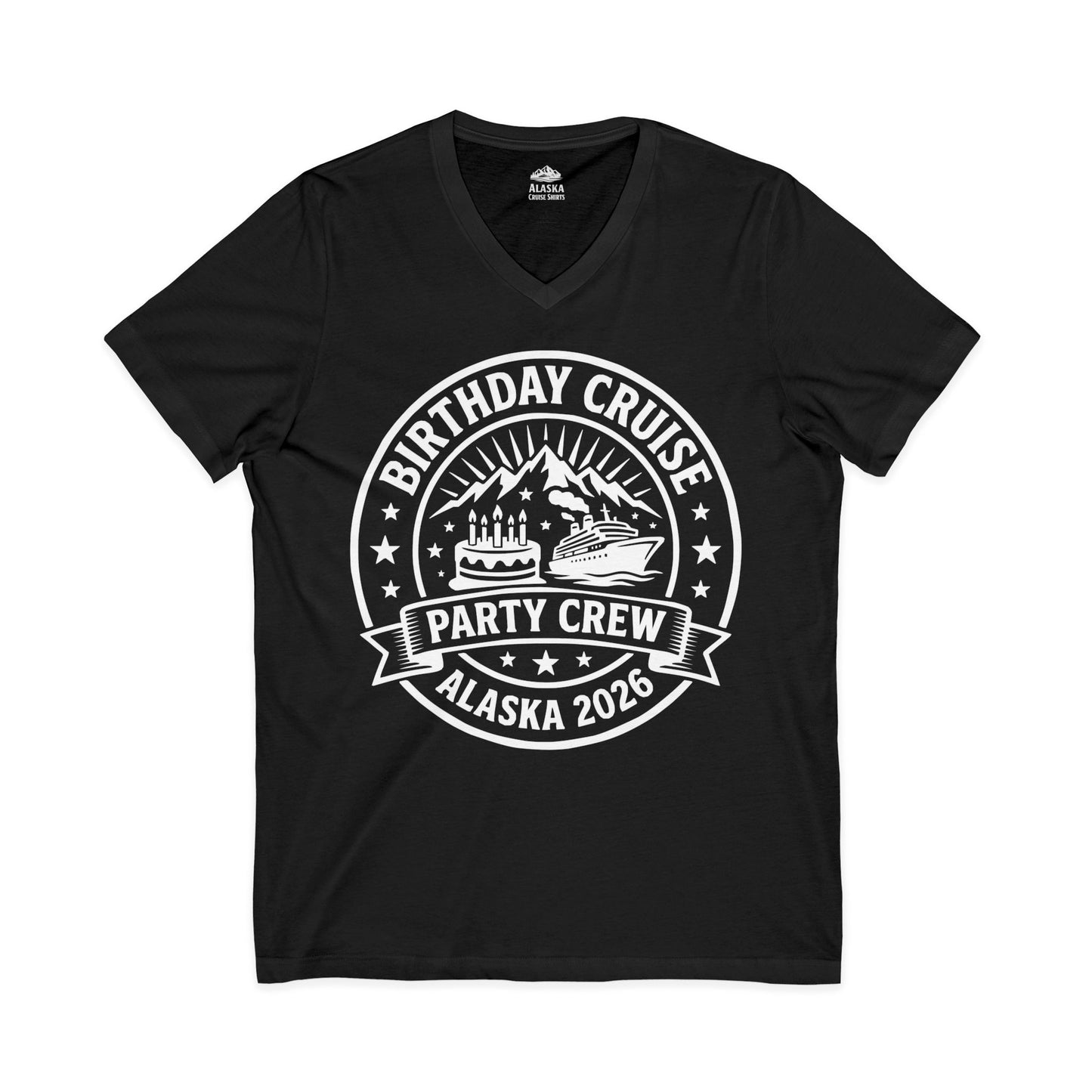 Alaska Birthday Cruise Party Crew 2026 Shirt For Group Travelers — V-Neck