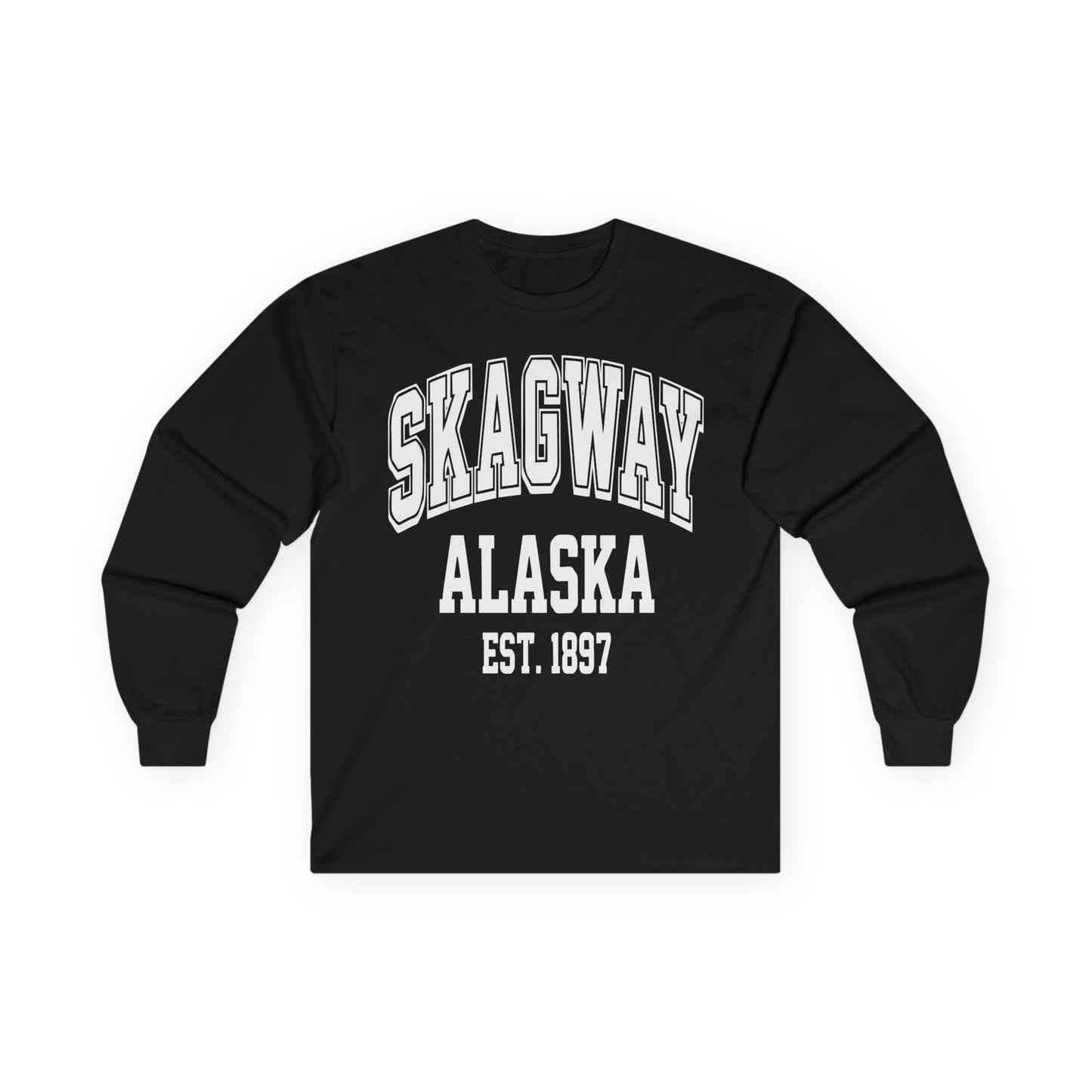 Skagway Alaska Est 1897 Vintage Collegiate Souvenir Shirt — Long Sleeve
