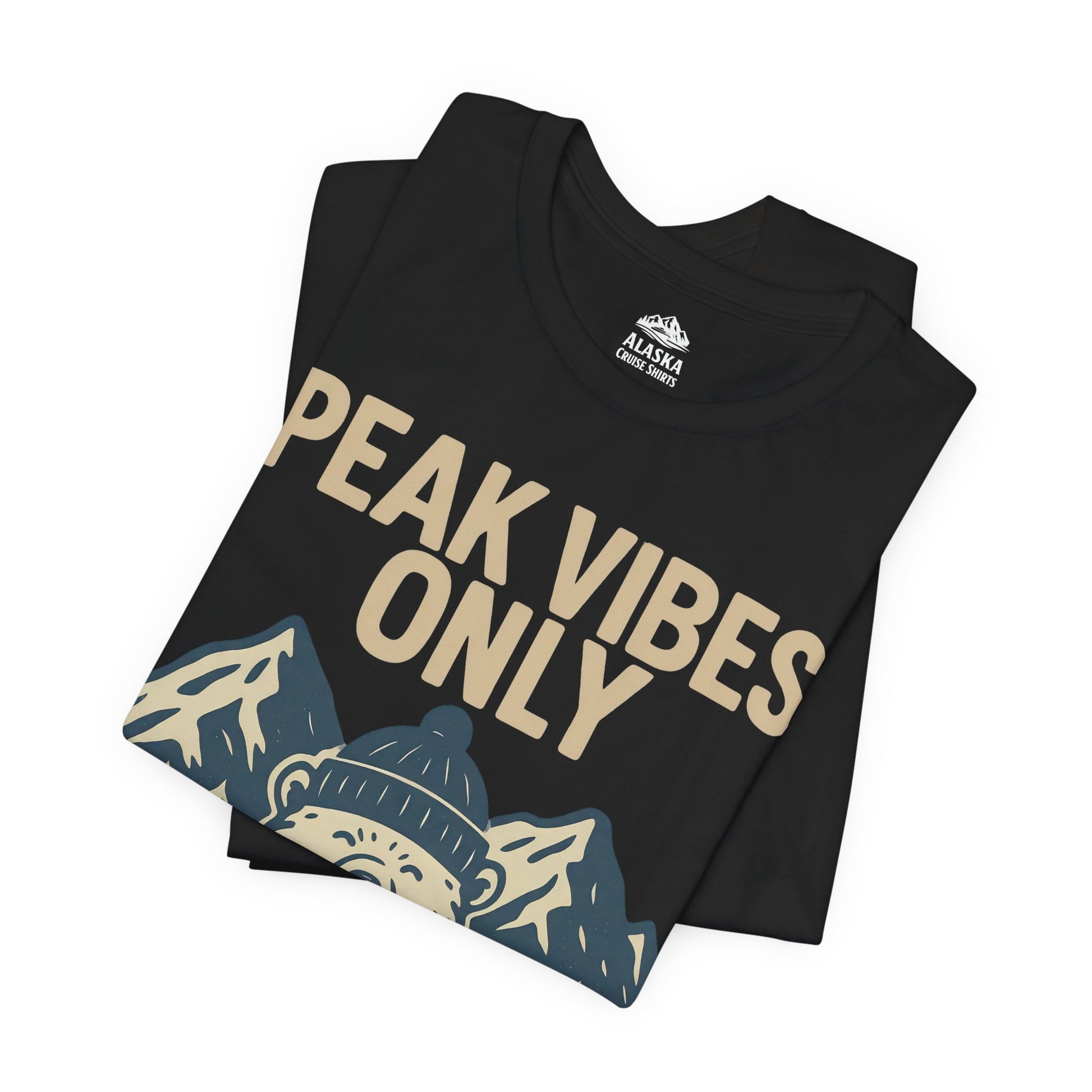 Alaska 2026 Mountain Adventure Bear - Peak Vibes Only T-Shirt Premium Tee - View 11 - Alaska Cruise Shirts