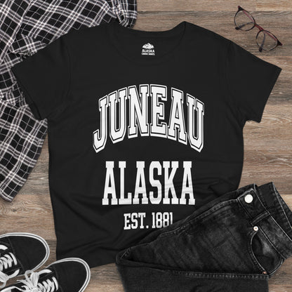 Juneau Alaska Est 1881 Classic Collegiate Souvenir Shirt — Ladies Tee