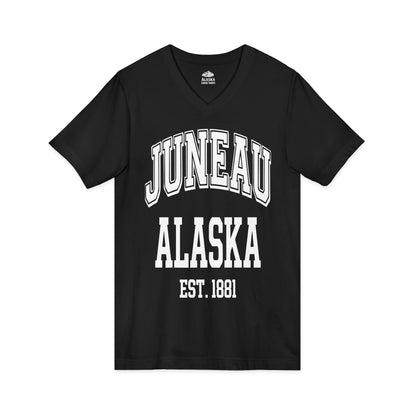 Juneau Alaska Est 1881 Classic Collegiate Souvenir Shirt — V-Neck