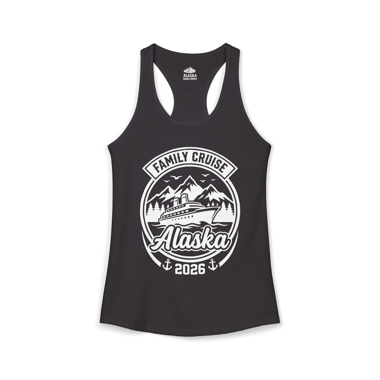 Alaska Family Cruise 2026 Scenic Mountains Group Vacation Shirt — Ladies Tank