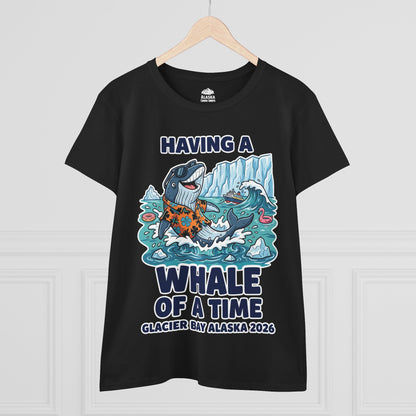 Having a Whale of a Time Glacier Bay Alaska Cruise Shirt 2026 — Ladies Tee
