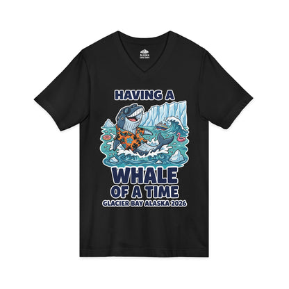 Having a Whale of a Time Glacier Bay Alaska Cruise Shirt 2026 — V-Neck