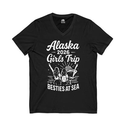 Alaska 2026 Girls Trip Besties At Sea Cruise Friends Shirt — V-Neck