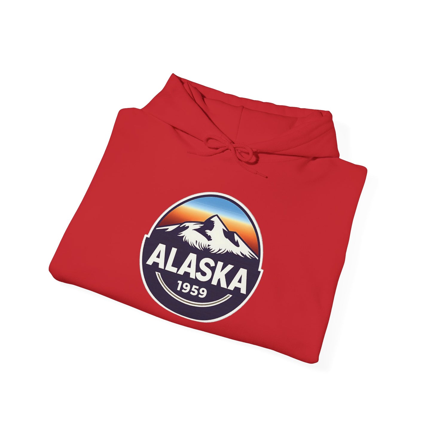 Alaska 1959 Retro Mountain Sunset Badge hoodie Vintage Statehood hoodie — Hoodie