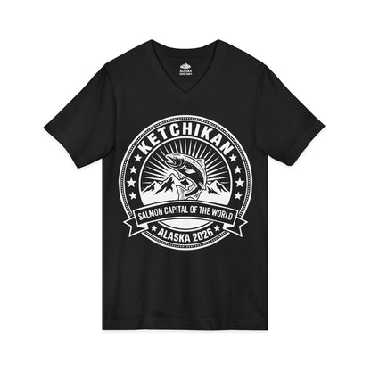 Ketchikan Alaska Salmon Capital Vintage T-Shirt for 2026 Travel — V-Neck