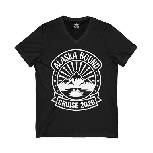 Alaska Bound Cruise 2026 Adventure Travel Graphic Shirt — V-Neck