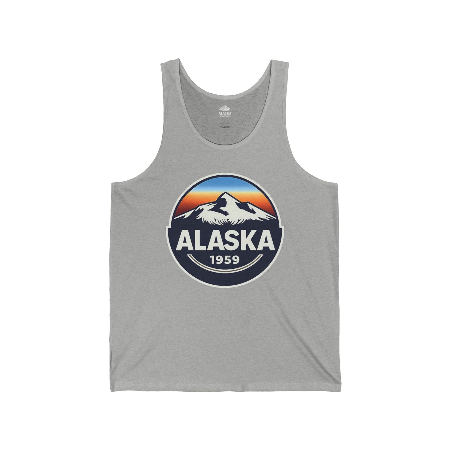 Alaska 1959 Retro Mountain Sunset Badge tank top Vintage Statehood tank top — Tank Top