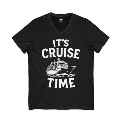 It’s Cruise Time Nautical Ship Vacation Travel T-Shirt — V-Neck