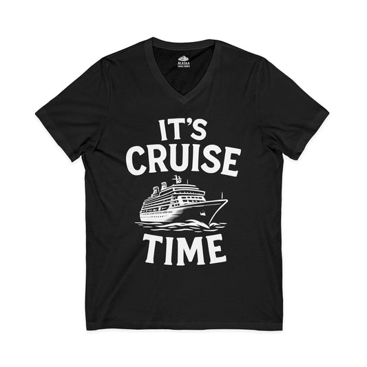It’s Cruise Time Nautical Ship Vacation Travel T-Shirt — V-Neck