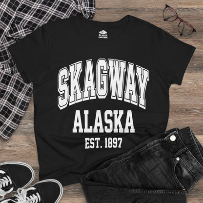 Skagway Alaska Est 1897 Vintage Collegiate Souvenir Shirt — Ladies Tee