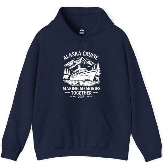 Alaska Cruise Shirt - Family Vacation Nature Wildlife Adventure Tee (Hoodie) in Navy - Alaska Cruise Shirt - Wildlife Adventure Family Memories 2026