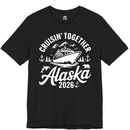 Alaska Cruise Shirt - Family Cruise Apparel for Alaska 2026 Trips (Premium Tee) in Black - Alaska Cruise Adventure Shirt - Wildlife Mountains Nautical 2026