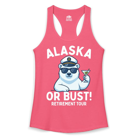 Alaska retirement shirt - Polar Bear Cruise Funny Tour Tee (Ladies Tank) in Hot Pink - Alaska Retirement Cruise Shirt - Funny Polar Bear Captain Tour Tee