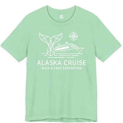 Alaska cruise shirt - Whale Tail Geometric Design Adventure Apparel (Premium Tee) in Mint - Alaska Cruise Shirt - Geometric Whale Tail Compass Line Art Design