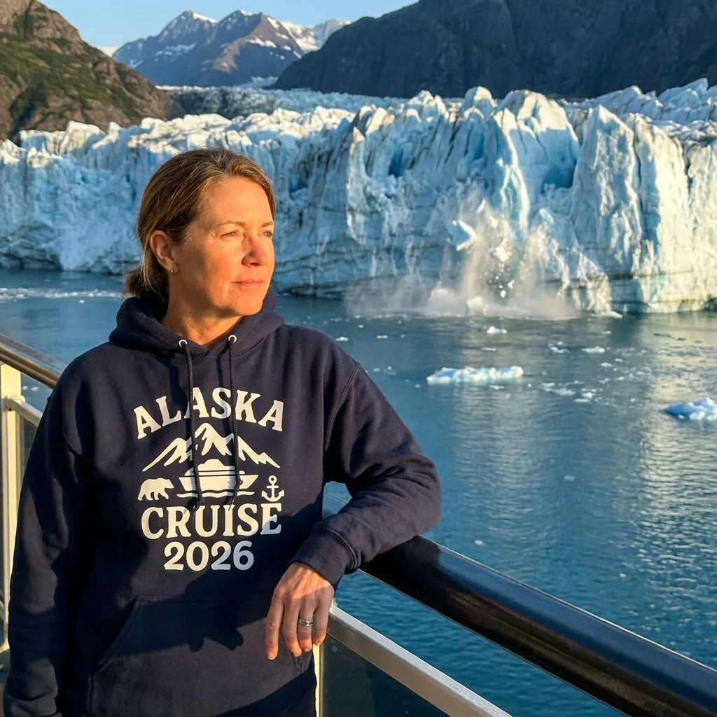 Lifestyle View — Alaska Cruise 2026 Shirt - Mountains Bear Anchor Adventure Tee — Hoodie