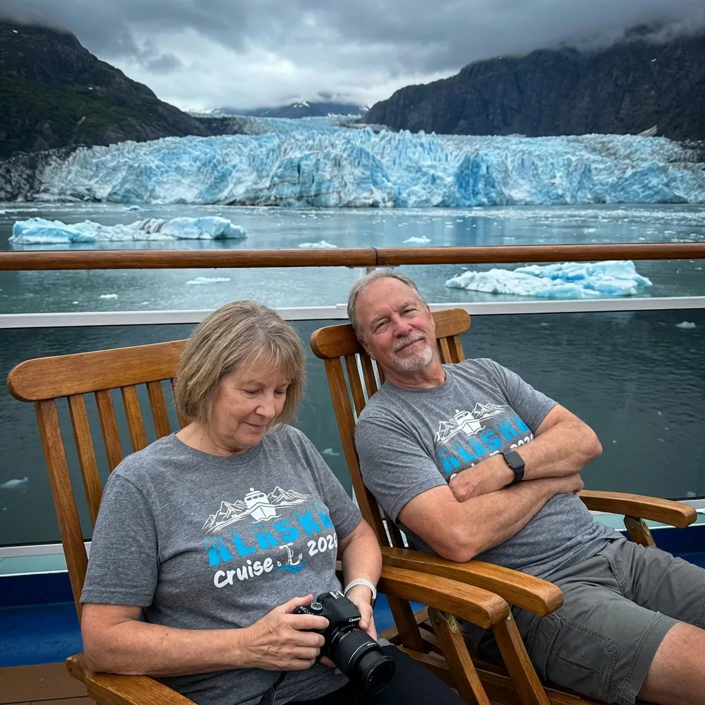 Lifestyle View — Alaska Cruise 2026 Shirt - Ship Mountains Anchor Family Adventure Tee — T-Shirt