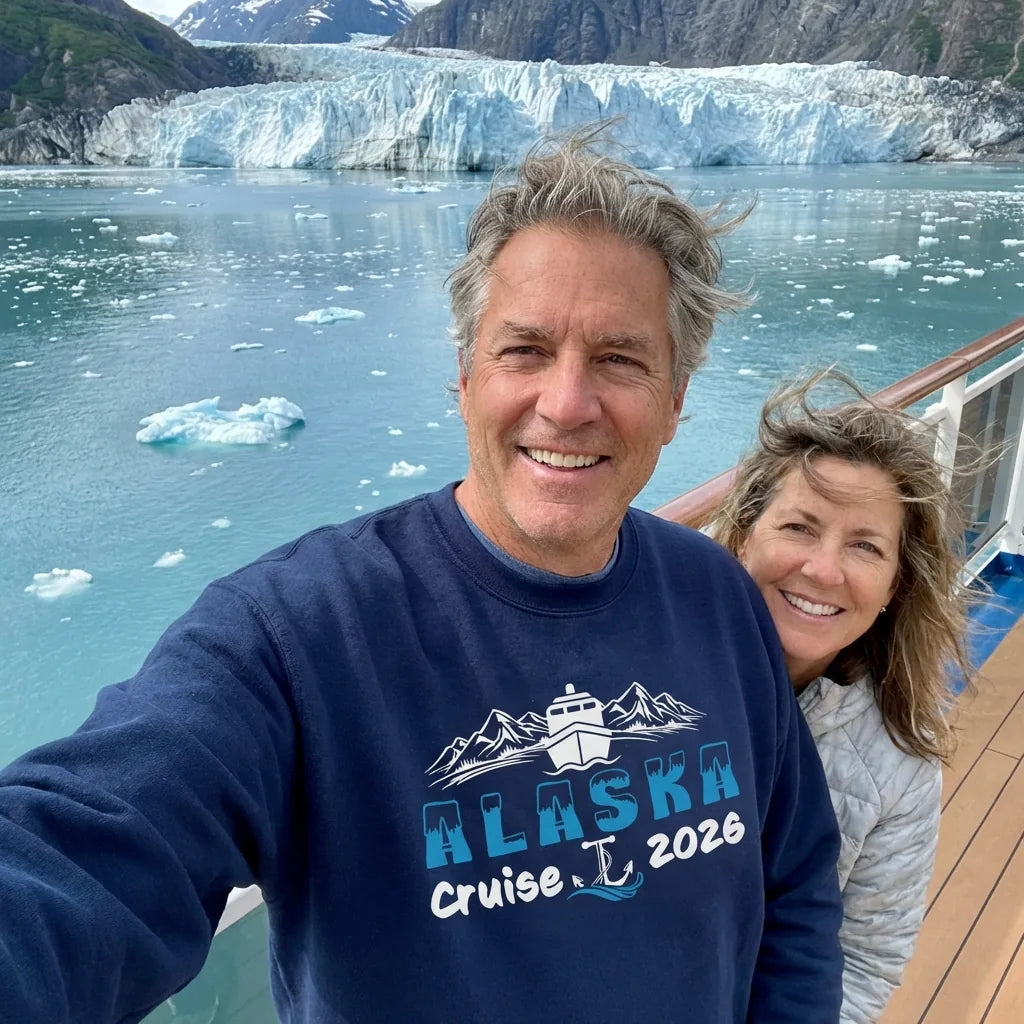 Lifestyle View — Alaska Cruise 2026 Shirt - Ship Mountains Anchor Family Adventure Tee — Sweatshirt