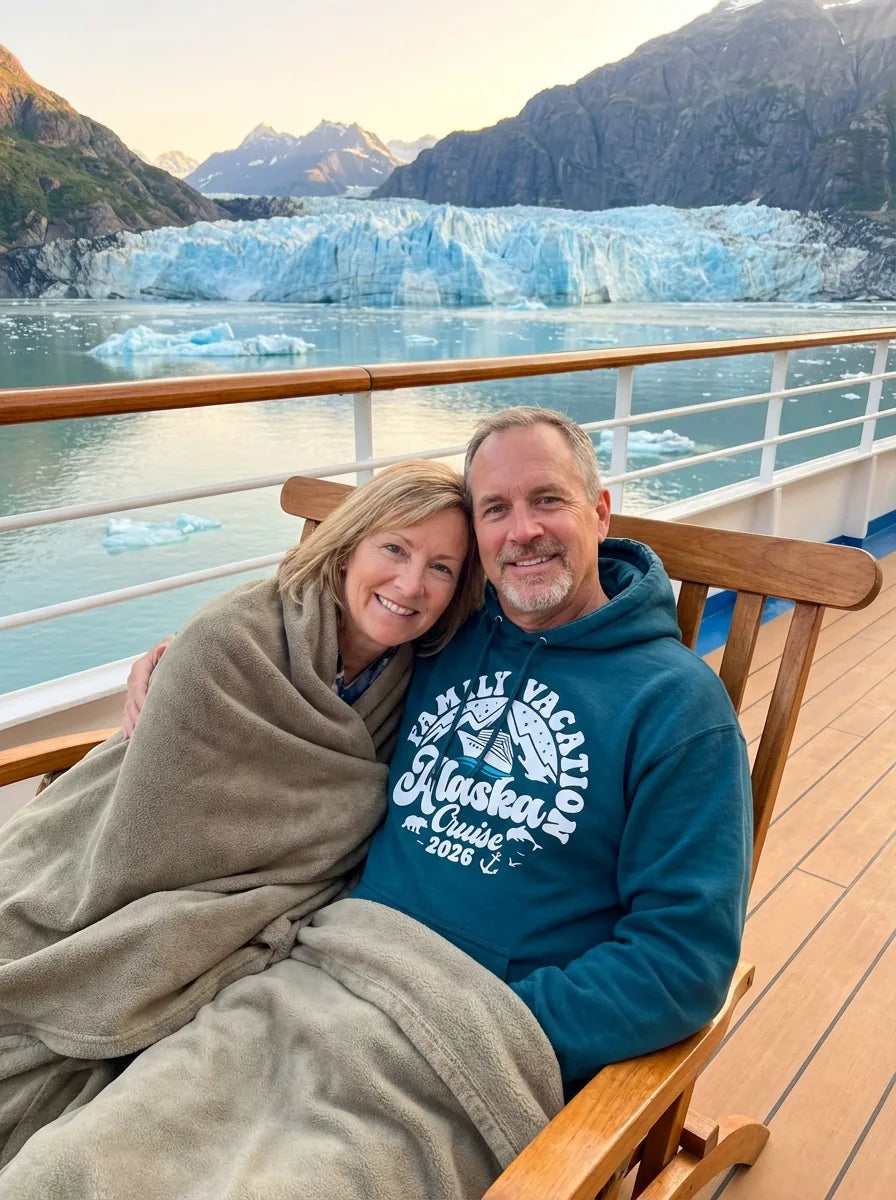Lifestyle View — Alaska Family Cruise Shirt - Mountains Wildlife Nautical Vacation 2026 — Hoodie