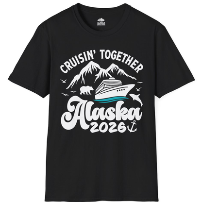 Alaska Cruise Adventure Shirt - Mountains Wildlife and Nautical 2026 – Black – Alaska Cruise Shirts