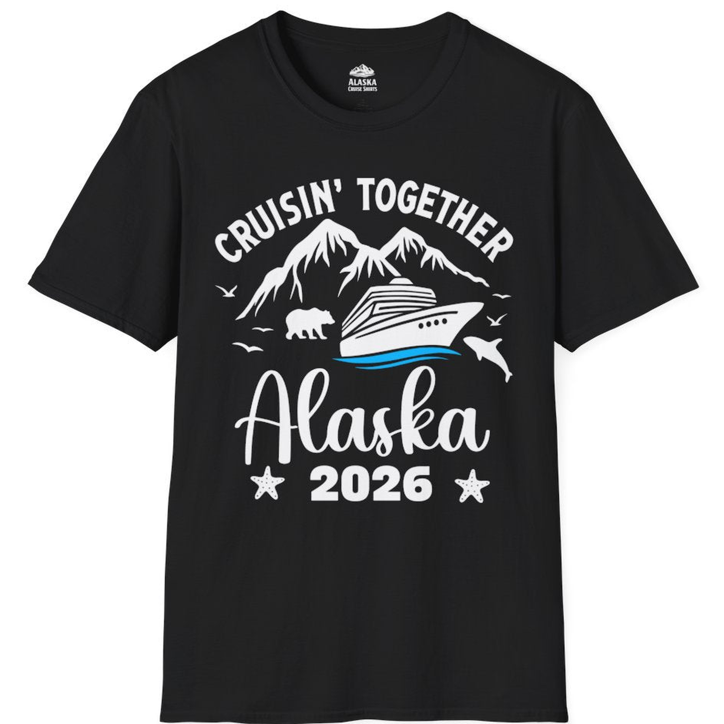 Alaska Cruise Adventure 2026 Shirt - Wildlife Mountains Nautical Family – Black – Alaska Cruise Shirts
