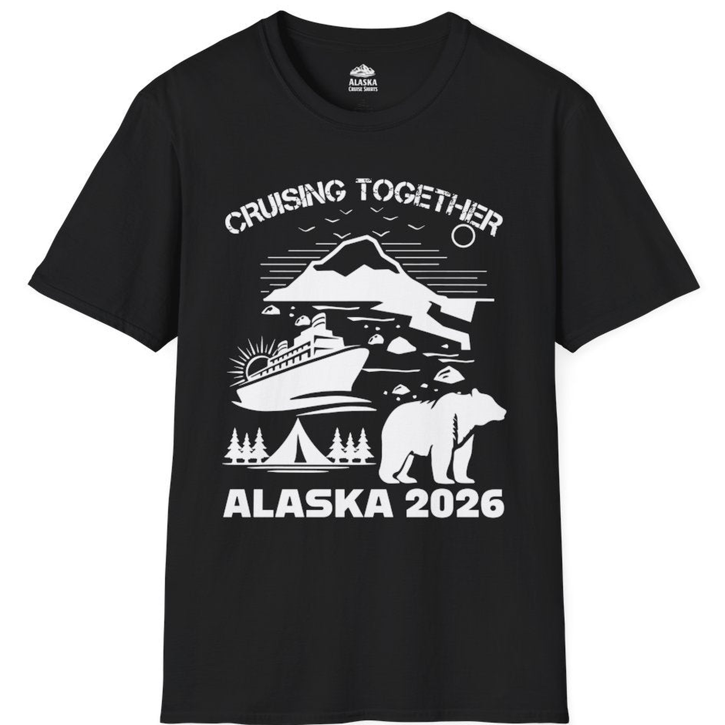 Alaska Cruise 2026 Family Adventure Bear Mountain Nature Shirt – Black – Alaska Cruise Shirts