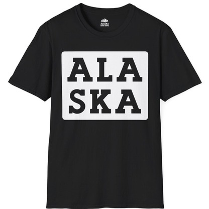 Bold Alaska Block Text Shirt - Minimalist Monochrome Cruise Apparel – Black – Alaska Cruise Shirts