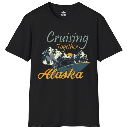 Cruising Together Alaska Mountains Family Alaska Cruise Adventure Shirt – Black – Alaska Cruise Shirts