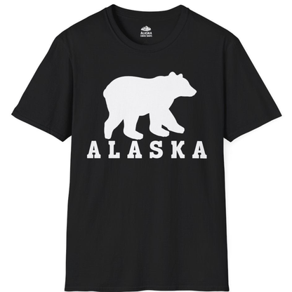 Alaska Bear Silhouette Shirt - Bold Grizzly Wildlife Minimalist Tee – Black – Alaska Cruise Shirts
