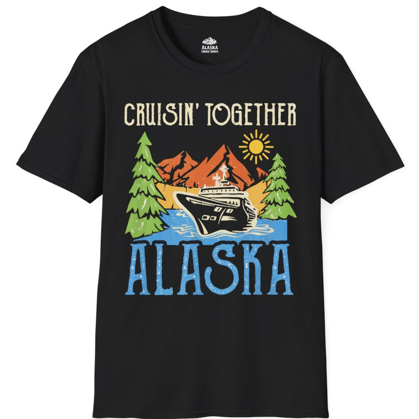 Alaska Cruise Adventure Nature Landscape Retro Family Shirt – Black – Alaska Cruise Shirts