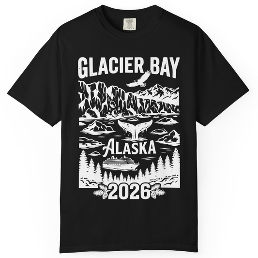 Glacier Bay Alaska 2026 Cruise Adventure Nature Scene Shirt – Black – Alaska Cruise Shirts