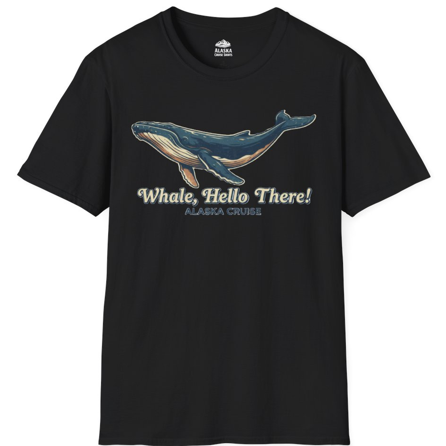 Whale Hello There Alaska Cruise Shirt - Retro Funny Whale Watching Tee – Black – Alaska Cruise Shirts