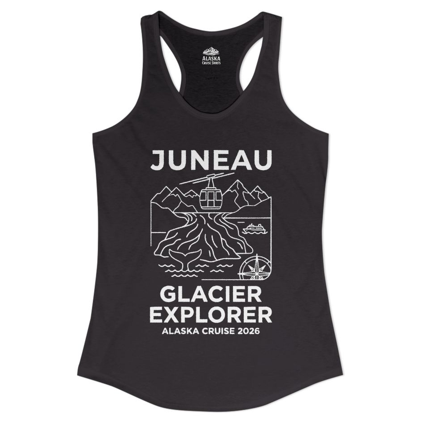 Juneau Glacier Explorer Alaska Cruise 2026 Adventure Shirt – Black – Alaska Cruise Shirts