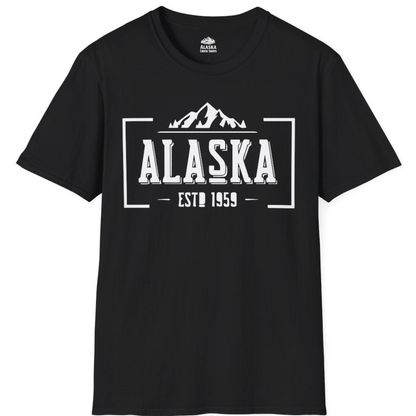 Alaska Mountain Vintage Shirt - Distressed Est 1959 Denali Graphic – Black – Alaska Cruise Shirts
