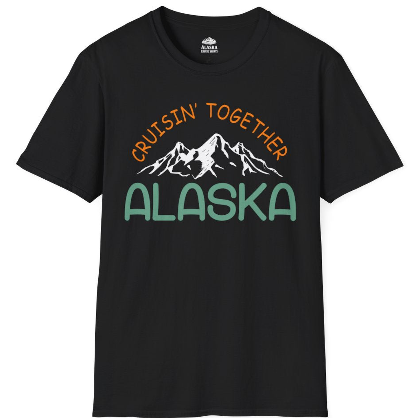 Cruisin Together Alaska Mountain Adventure Cruise Graphic Shirt – Black – Alaska Cruise Shirts