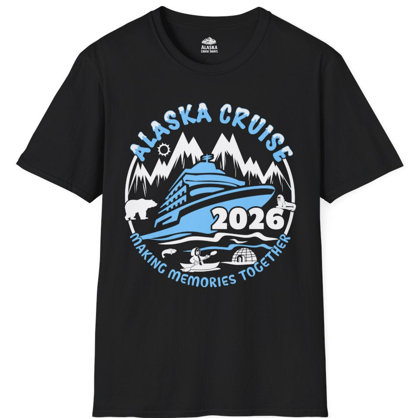 Alaska Cruise 2026 Shirt - Family Adventure Wildlife Nature Graphic Tee – Black – Alaska Cruise Shirts
