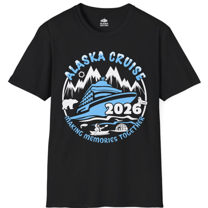 Alaska Cruise 2026 Shirt - Family Adventure Wildlife Nature Graphic Tee – Black – Alaska Cruise Shirts