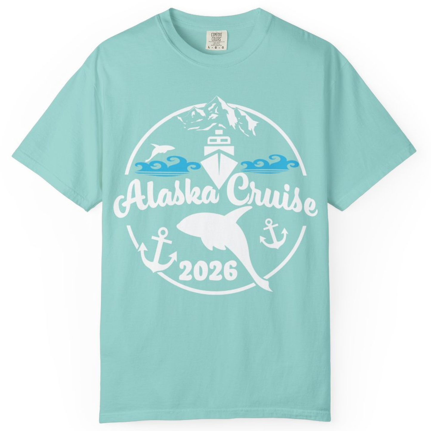 Alaska Cruise 2026 Shirt - Nautical Wildlife Adventure Graphic Tee – Chalky Mint – Alaska Cruise Shirts