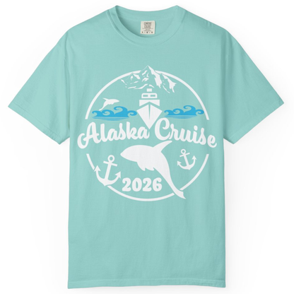 Alaska Cruise 2026 Shirt - Nautical Wildlife Adventure Graphic Tee – Chalky Mint – Alaska Cruise Shirts