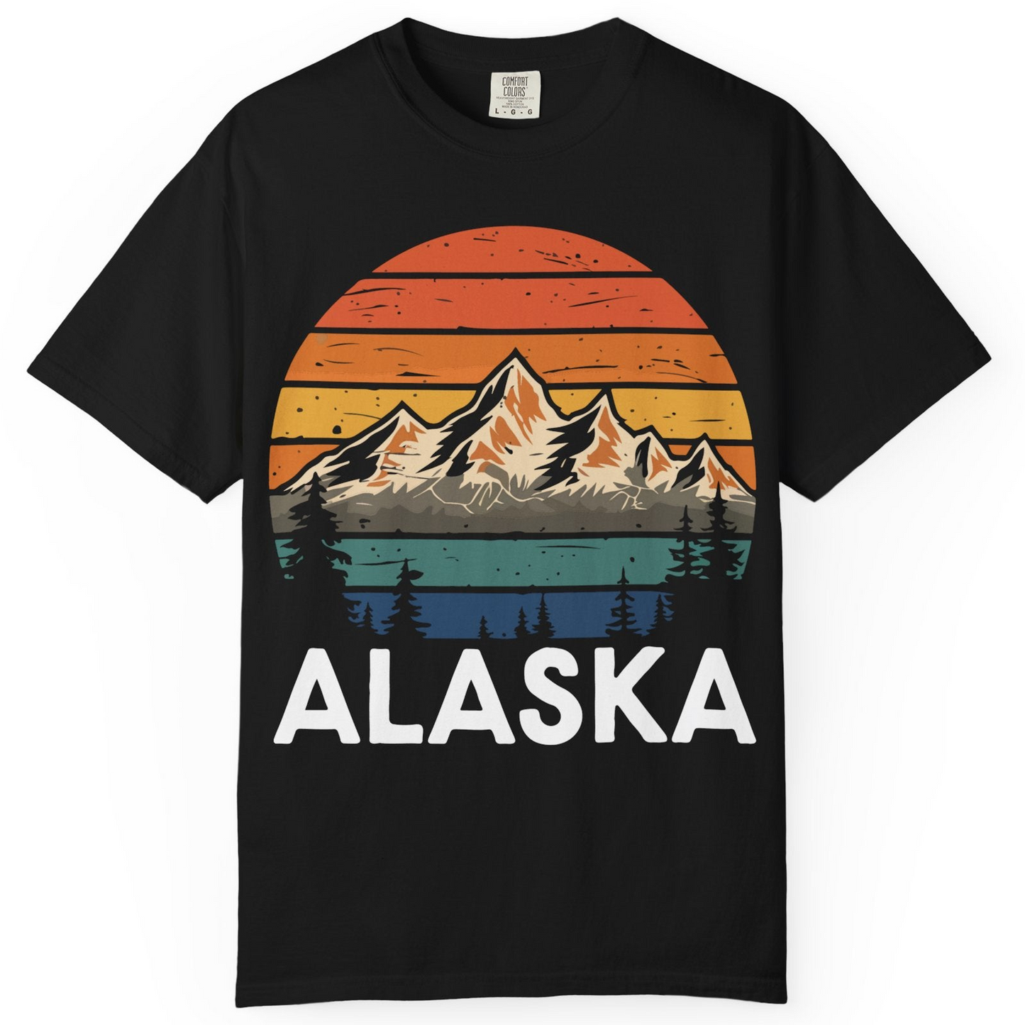 Retro Alaska Mountain Scenery Shirt Comfort Colors T-Shirt – Alaska Cruise Shirts